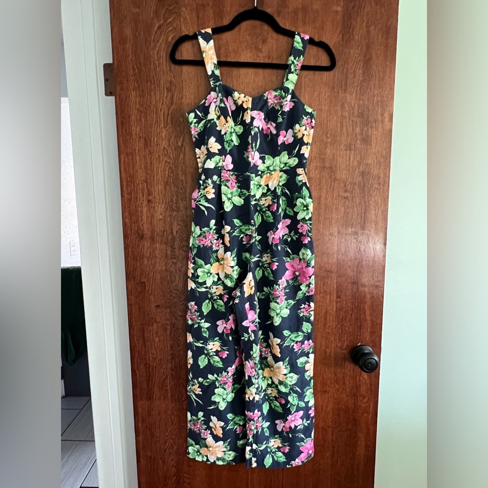 Navy floral jumpsuit
